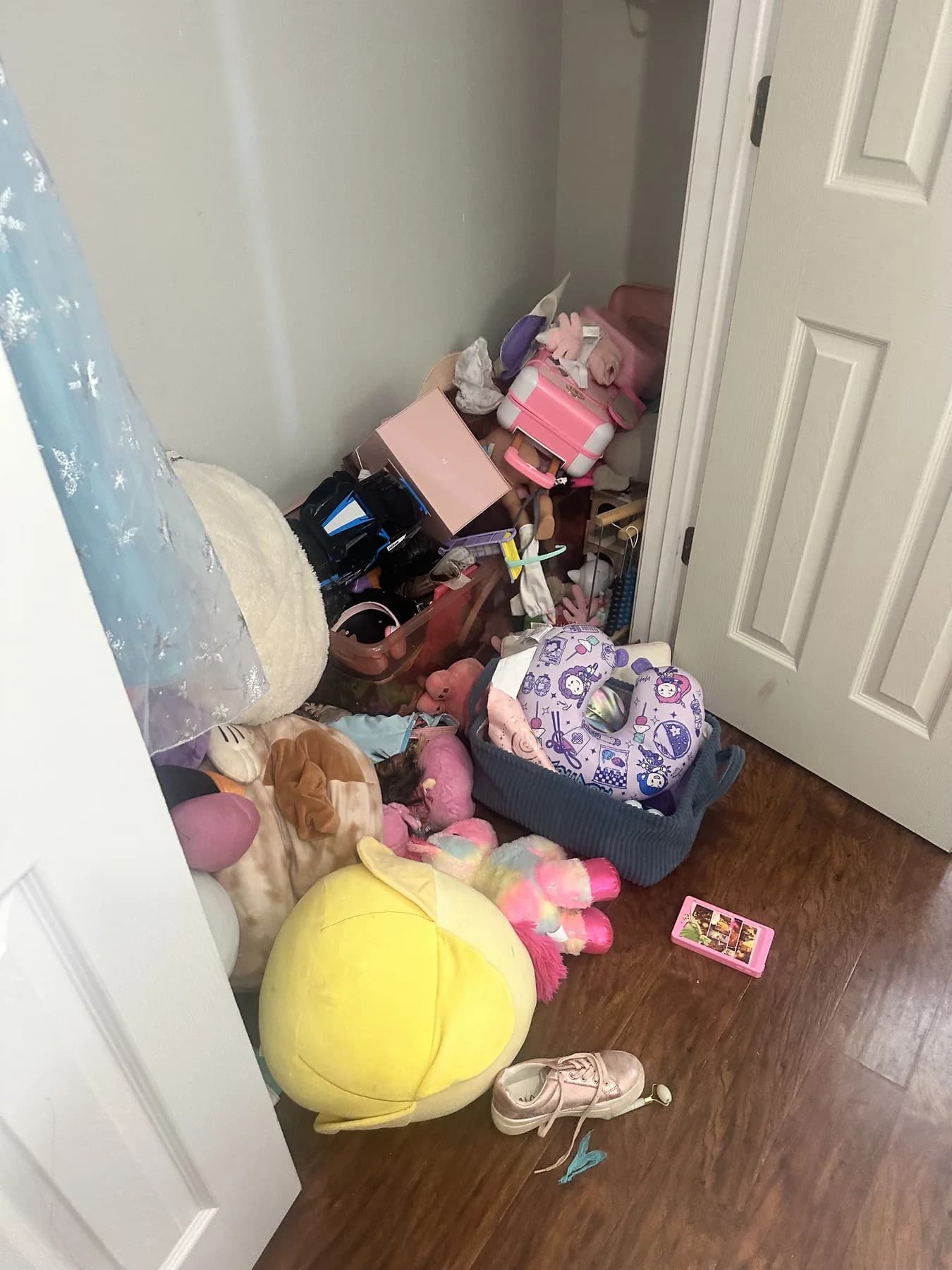 Kids closet reset before organization