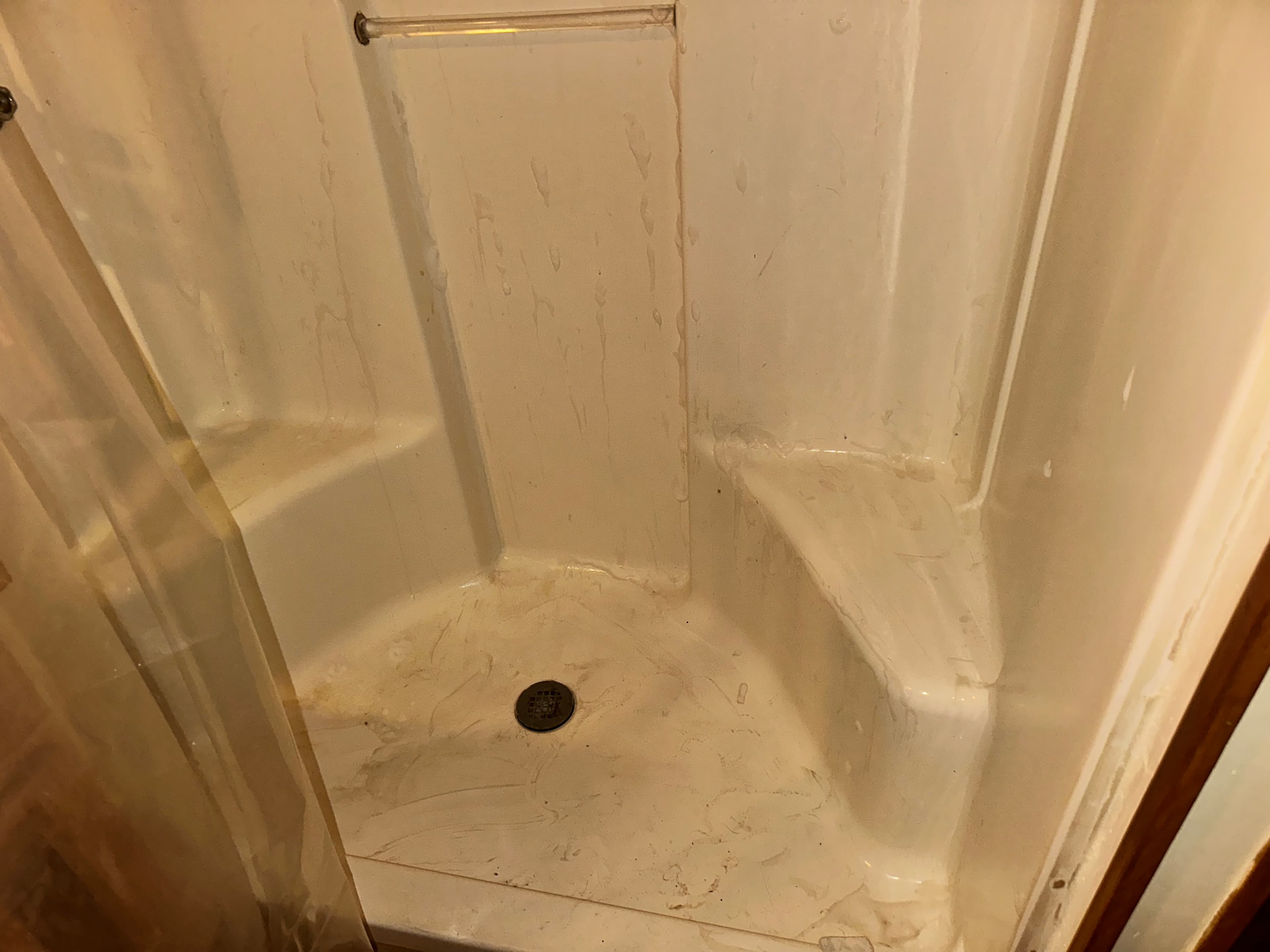 Shower clean-up before