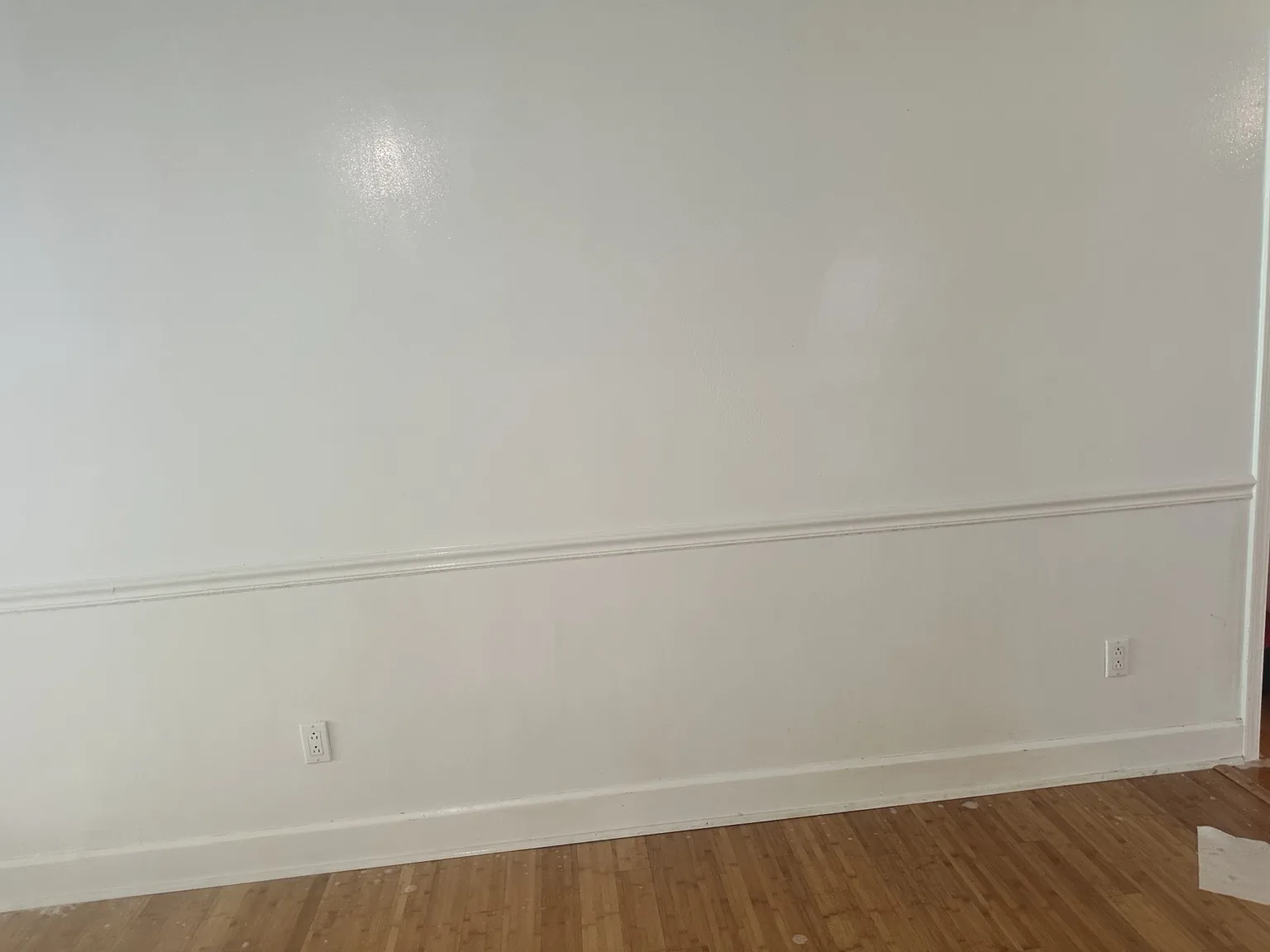 Clean white wall after tobacco residue and nicotine-stain washing