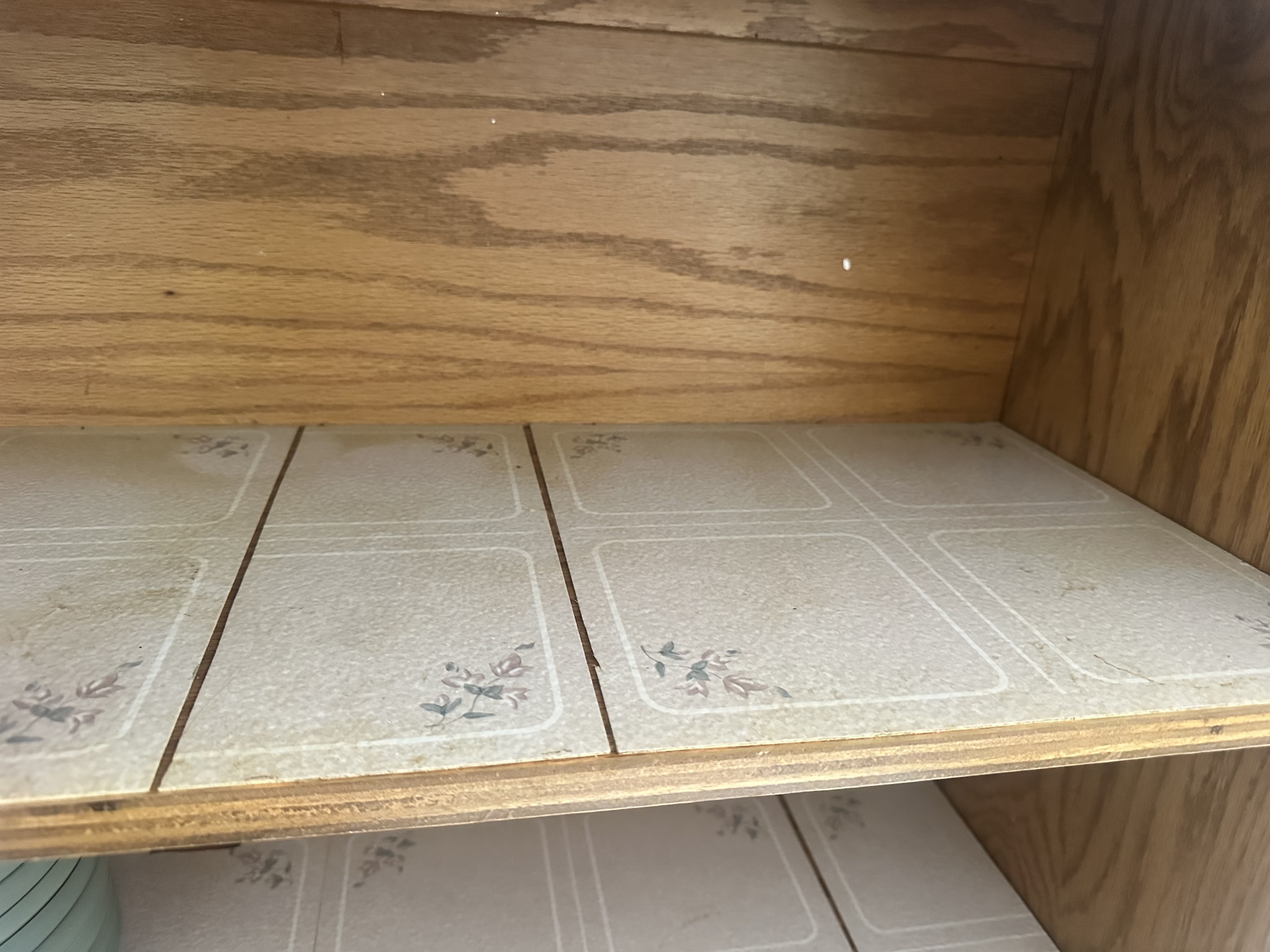 Cupboard detail clean before cleaning
