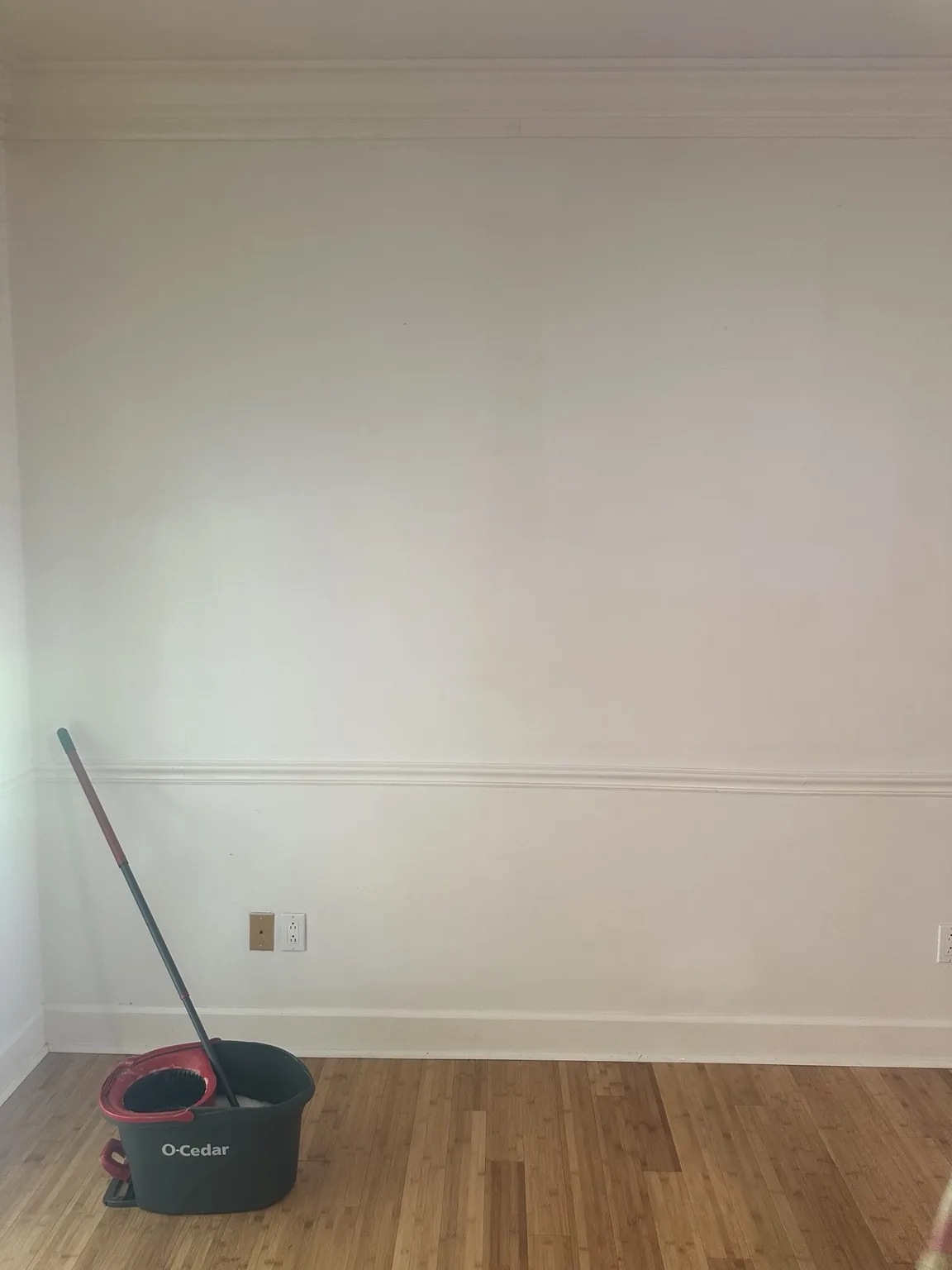 Finished room after walls were cleaned by hand